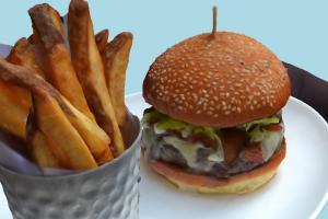 Fastfood Meal hamburger, burger, fastfood, fast, food, sandwich, dinner, lunch, mcdonalds, meal, fried, fries, potato, scanned